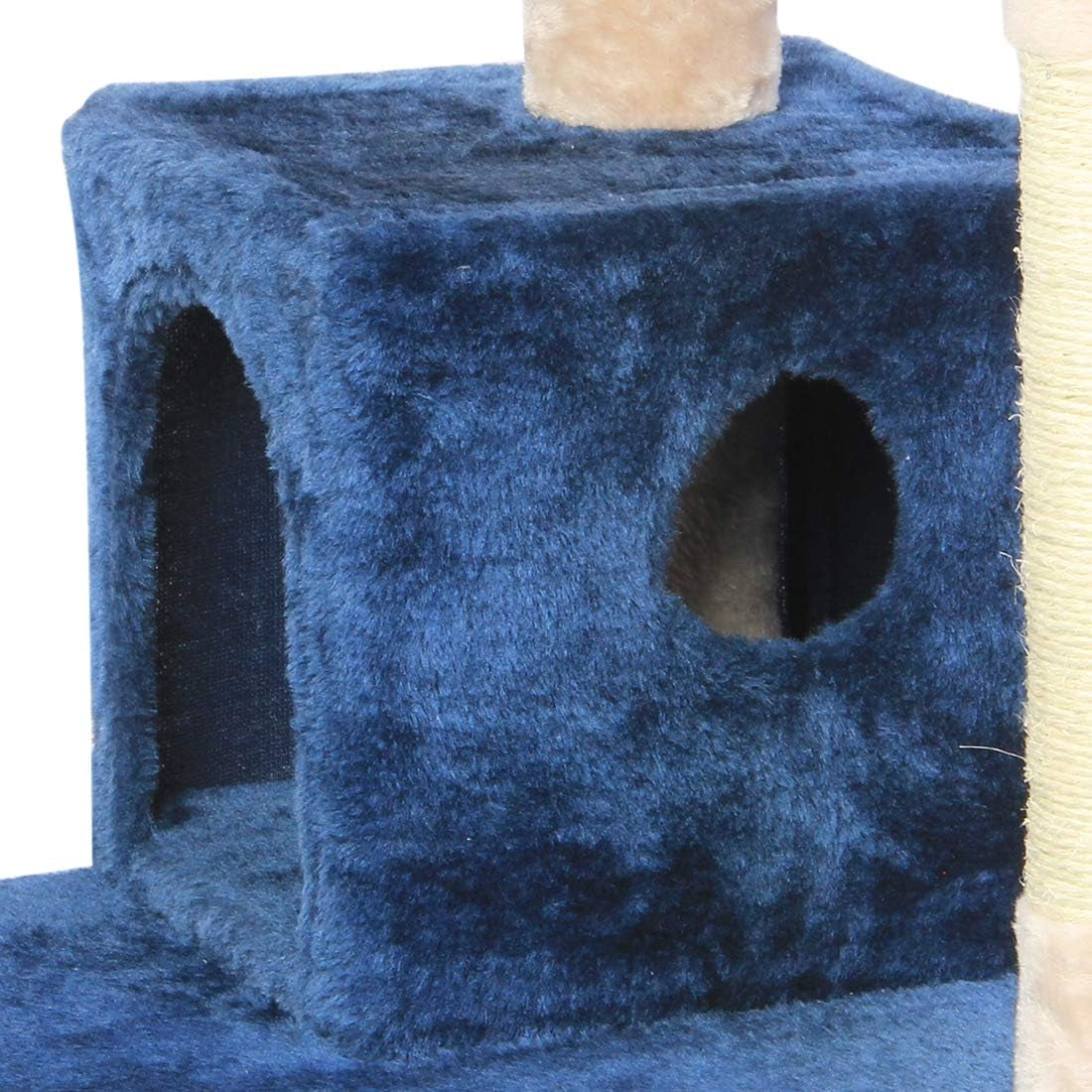 Cat Tree Flannelette Cat Climber Pet Condo Furniture Multi-Level Activity Tree with Sisal Scratching Posts Suitable for Cats and Kittens 51 Inches High Blue